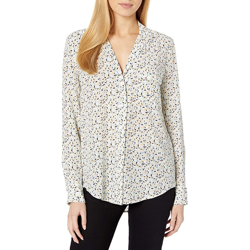 EUC equipment femme silk long sleeve blouse